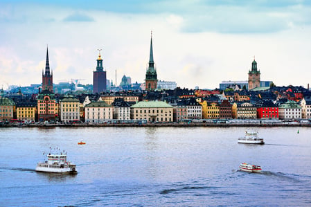 Stockholm, Sweden cityscape from the port.